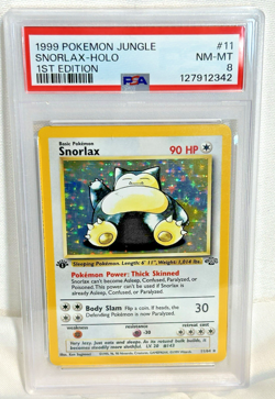 1999 Pokemon Jungle Snorlax Holo 1st Edition PSA 8 - Image 1