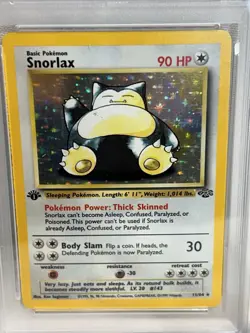 1999 Pokemon Jungle Snorlax Holo 1st Edition PSA 8 - Image 3
