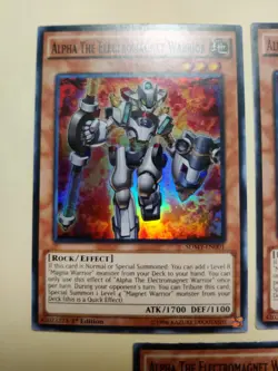 3x Yugioh! Alpha The Electromagnet Warrior SDMY-EN001 Super Rare 1st Ed NM/LP - Image 3
