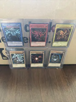 Yugioh! Blue-Eyes White Dragon Dark Magician Red-Eyes Set LC01 Ultra Rare NM - Image 1