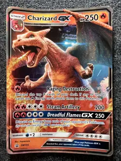 Charizard GX SM195 Holo Black Star Promo Pokemon Card MP - Image 1