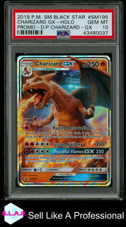 CHARIZARD GX PROMO-D/P CHARIZARD-GX POKEMON SM BLCK STAR PROMO 2019 SM195 PSA 10 - Image 1