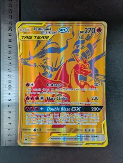 2021 Pokemon RESHIRAM & CHARIZARD GX #SM247 Black Star Promos Jumbo English (A) - Image 3