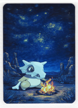 Pokemon Fanart - CUBONE BON FIRE - HOLO FOIL Card by SPACED_OUT - Image 1