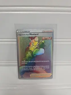 2021 Crimp Error Rainbow Rare Mustard Battle Styles #177 Pokemon Card - Image 2