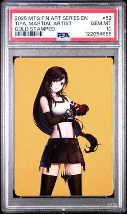 2025 MTG Final Fantasy Art Series Tifa, Martial Artist Gold Stamped PSA 10 GEM - Image 1