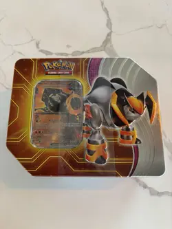 NEW SEALED Pokemon Paradox Destinies Iron Boulder ex Tin w Promo 5 Booster Packs - Image 1