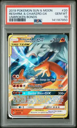 Pokemon Reshiram & Charizard GX 20 Tag Team - Unbroken Bonds - PSA 10 - Image 2