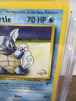 Wartortle 63/130 CGC 6.5 2000 Pokemon Base Set 2 W Gold Stamp top Deck Magazine - Image 2