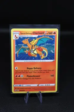 Pokemon TCG Special Delivery Charizard SWSH075 Near Mint Holo Promo Pikachu - Image 1