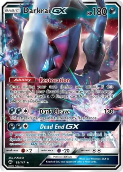Darkrai GX - 88/147 - Pokemon Burning Shadows Sun & Moon Ultra Rare Card NM - Image 1