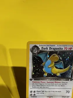 1st Edition Dark Dragonite 5/82 Holo Rare - Team Rocket - Pokemon Card - LP-MP - Image 2