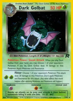 Dark Golbat - 7/82 - Pokemon Team Rocket Unlimited Holo Rare Card WOTC NM - Image 1