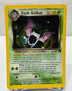Dark Golbat 7/82 Holo Rare Unlimited Team Rocket *SWIRL* Pokemon 812 - Image 1