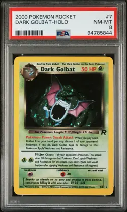 2000 Pokemon DARK GOLBAT Team Rocket HOLO RARE Unlimited Edition Card 7/82 - Image 1