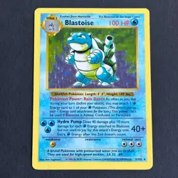 Shadowless Blastoise 2/102 Base Set Holo Rare Pokemon Card - Image 1