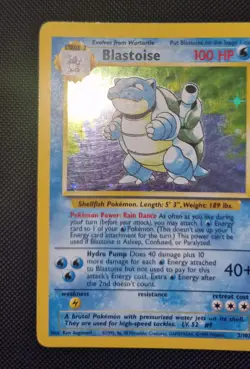 Pokemon Eng Card Blastoise Holo Unlimited 2/102 Set Base vintage Unl - Image 3