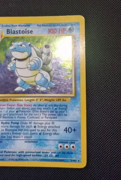 Pokemon Eng Card Blastoise Holo Unlimited 2/102 Set Base vintage Unl - Image 4