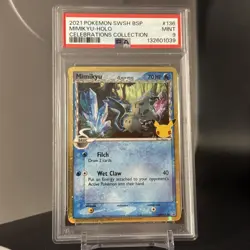 2021 POKEMON SWSH BLACK STAR PROMO CELEBRATIONS COLL #136 MIMIKYU-HOLO PSA 9 - Image 1