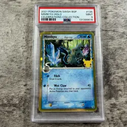 2021 POKEMON SWSH BLACK STAR PROMO CELEBRATIONS COLL #136 MIMIKYU-HOLO PSA 9 - Image 1