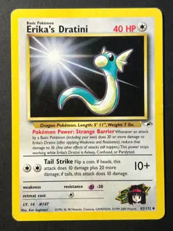Erika's Dratini 42/132 Gym Challenge Uncommon - Pokemon Card LP - - Image 1