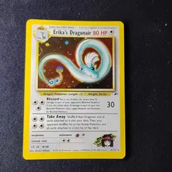 Pokemon TCG Erika's Dragonair 004/132 Gym Heroes Unlimited Holo Rare NM Swirl - Image 1