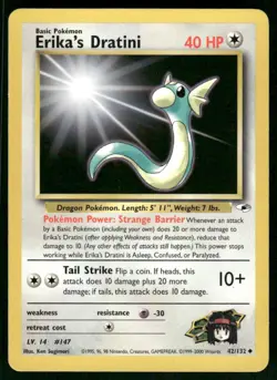 Erika's Dratini 042/132 Uncommon Unlimited NM Pokemon Gym Heroes - Image 1