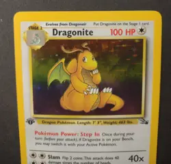 Dragonite Holographic Fossil First Edition 4/62 Pokemon Holo 1st ed. - Image 4