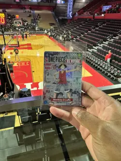 One Piece Luffy College Basketball US Voyage Promo Card Rutgers, SHIPS SAME DAY - Image 1