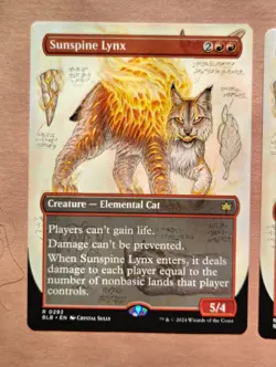 2x Sunspine Lynx (Borderless) **NEAR MINT** **UNPLAYED** MTG - Image 2