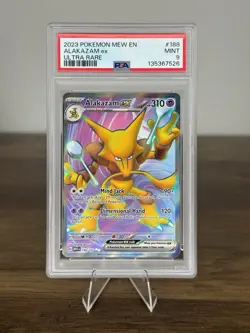 Pokemon Alakazam 188/165 Ultra Rare TCG Scarlet and Violet 151 English PSA 9 - Image 1