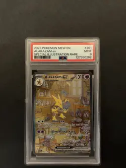 Pokemon TCG Alakazam EX Holo Ultra Rare Scarlet and Violet 151 #201 PSA 9 - Image 1