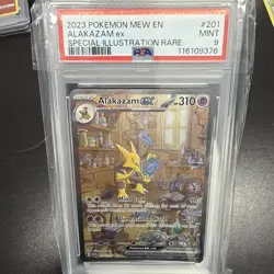 Pokemon TCG Alakazam EX Holo Ultra Rare Scarlet and Violet 151 #201 PSA 9 - Image 1