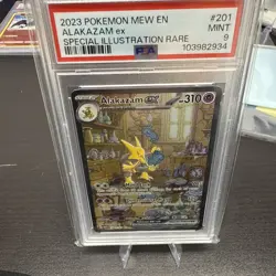 Pokemon TCG Alakazam EX Holo Ultra Rare Scarlet and Violet 151 #201 PSA 9 - Image 1