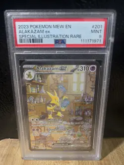 Pokemon TCG Alakazam EX Holo Ultra Rare Scarlet and Violet 151 #201 PSA 9 - Image 1