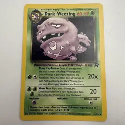 Pokemon Vintage Non Holo Rare Dark Weezing Team Rocket 31/82 WotC LP - Image 1