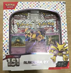 Pokemon TCG Scarlet & Violet 151 Alakazam ex Box 3 Promo 4 Booster Packs - Image 1