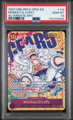 2023 ONE PIECE OP05 119 MONKEY D LUFFY GEAR 5 NIKA SEC ALT ART ENGLISH PSA 10 - Image 1