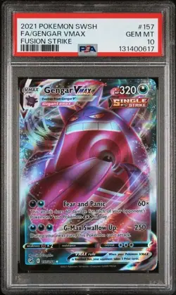 Gengar VMAX PSA 10 Full Art Secret 157/264 Pokemon Card Swsh08: Fusion Strike - Image 1