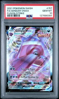 Gengar VMAX PSA 10 Full Art Secret 157/264 Pokemon Card Swsh08: Fusion Strike - Image 1