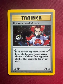 ROCKET'S SNEAK ATTACK 16/82 Team Rocket 1st Edition HOLO rare Pokemon TCG card - Image 1