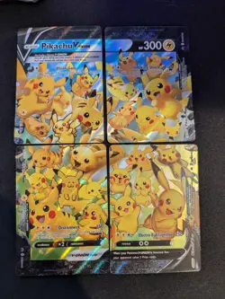 Pikachu V-Union Celebrations Full Set of 4 SWSH Promo Pokemon TCG Card NM - Image 1