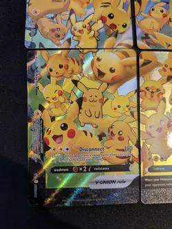 Pikachu V-Union Celebrations Full Set of 4 SWSH Promo Pokemon TCG Card NM - Image 4