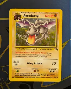 Aerodactyl Fossil Holo Card 1/62 Unlimited HP Pokemon TCG - Image 1