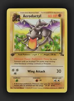 NM 1st Edition Aerodactyl Fossil Holo Rare 1999 1/62 Pokemon Card TCG WOTC UK - Image 1