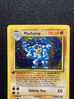 Pokemon TCG Machamp Holo 1st Edition Unlimited Rare Card Base Set 8/102 - Image 2
