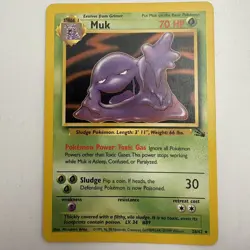 Pokemon Muk TCG Fossil Card 28/62 Unlimited Rare Non-Holo MP - Image 1