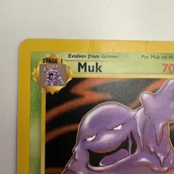 Pokemon Muk TCG Fossil Card 28/62 Unlimited Rare Non-Holo MP - Image 3