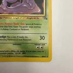 Pokemon Muk TCG Fossil Card 28/62 Unlimited Rare Non-Holo MP - Image 5