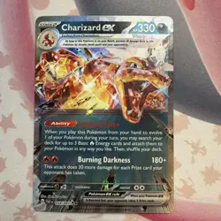 Pokemon TCG Charizard EX Double Rare Tera Holo Card Paldean Fates 054/091 - Image 1